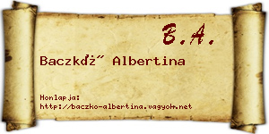 Baczkó Albertina névjegykártya
